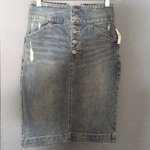 Denim pencil skirt